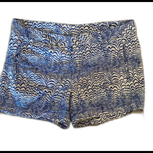 Stylus Womens Shorts Plus Size 16 Curvy Blue & White Patterned Casual Pockets
